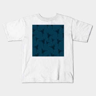 Ballerina Navy Pattern Kids T-Shirt